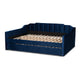 Baxton Studio Lennon Modern and Contemporary Navy Blue Velvet Fabric Upholstered Full Size Daybed with Trundle
