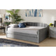 Baxton Studio Lennon Modern and Contemporary Grey Velvet Fabric Upholstered Full Size Daybed with Trundle