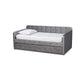 Baxton Studio Jona Modern and Contemporary Transitional Grey Velvet Fabric Upholstered and Button Tufted Twin Size Daybed with Trundle