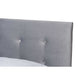 Baxton Studio Caprice Modern and Contemporary Glam Grey Velvet Fabric Upholstered Queen Size Panel Bed