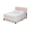 Baxton Studio Caprice Modern and Contemporary Glam Light Pink Velvet Fabric Upholstered Queen Size Panel Bed