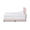 Baxton Studio Caprice Modern and Contemporary Glam Light Pink Velvet Fabric Upholstered Twin Size Panel Bed