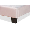 Baxton Studio Caprice Modern and Contemporary Glam Light Pink Velvet Fabric Upholstered Twin Size Panel Bed