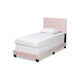 Baxton Studio Caprice Modern and Contemporary Glam Light Pink Velvet Fabric Upholstered Twin Size Panel Bed