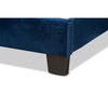 Baxton Studio Caprice Modern and Contemporary Glam Navy Blue Velvet Fabric Upholstered Queen Size Panel Bed