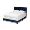 Baxton Studio Caprice Modern and Contemporary Glam Navy Blue Velvet Fabric Upholstered Queen Size Panel Bed