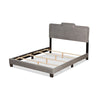 Baxton Studio Benjen Modern and Contemporary Glam Grey Velvet Fabric Upholstered Queen Size Panel Bed