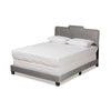 Baxton Studio Benjen Modern and Contemporary Glam Grey Velvet Fabric Upholstered Queen Size Panel Bed