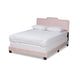 Baxton Studio Benjen Modern and Contemporary Glam Light Pink Velvet Fabric Upholstered Full Size Panel Bed
