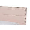 Baxton Studio Tamira Modern and Contemporary Glam Light Pink Velvet Fabric Upholstered Queen Size Panel Bed