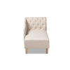 Baxton Studio Emeline Modern and Contemporary Beige Fabric Upholstered Oak Finished Chaise Lounge