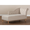 Baxton Studio Emeline Modern and Contemporary Beige Fabric Upholstered Oak Finished Chaise Lounge