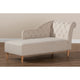 Baxton Studio Emeline Modern and Contemporary Beige Fabric Upholstered Oak Finished Chaise Lounge