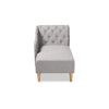 Baxton Studio Emeline Modern and Contemporary Grey Fabric Upholstered Oak Finished Chaise Lounge WHI-CFCL1-Grey-Oak-KD-Chaise