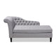 Baxton Studio Florent Modern and Contemporary Grey Fabric Upholstered Black Finished Chaise Lounge WHI-CFCL2-Grey-Black-KD-Chaise