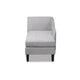Baxton Studio Florent Modern and Contemporary Grey Fabric Upholstered Black Finished Chaise Lounge WHI-CFCL2-Grey-Black-KD-Chaise