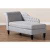 Baxton Studio Florent Modern and Contemporary Grey Fabric Upholstered Black Finished Chaise Lounge