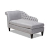 Baxton Studio Florent Modern and Contemporary Grey Fabric Upholstered Black Finished Chaise Lounge WHI-CFCL2-Grey-Black-KD-Chaise