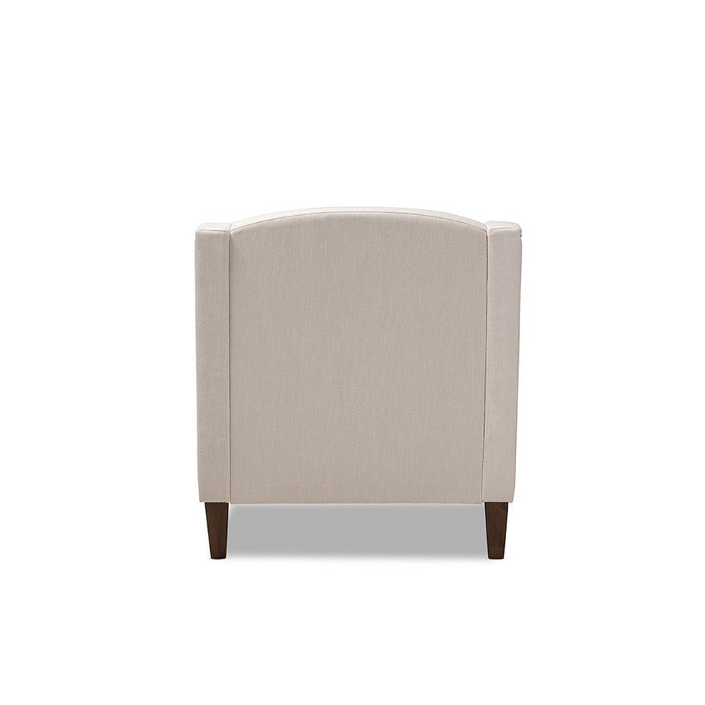 Baxton Studio Leonie Modern and Contemporary Beige Fabric Upholstered Wenge Brown Finished Chaise Lounge WHI-CFCL3-Beige-Wenge-KD-Chaise