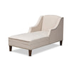 Baxton Studio Leonie Modern and Contemporary Beige Fabric Upholstered Wenge Brown Finished Chaise Lounge WHI-CFCL3-Beige-Wenge-KD-Chaise