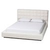 Baxton Studio Braylin Glam and Luxe Teddy-Bear Fabric King Size Platform Bed WHI-CFSP0828-White-King