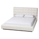 Baxton Studio Braylin Glam and Luxe Teddy-Bear Fabric King Size Platform Bed WHI-CFSP0828-White-King