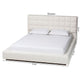 Baxton Studio Braylin Glam and Luxe Teddy-Bear Fabric King Size Platform Bed WHI-CFSP0828-White-King