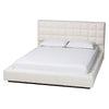 Baxton Studio Braylin Glam and Luxe Teddy-Bear Fabric Queen Size Platform Bed WHI-CFSP0828-White-Queen
