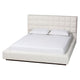 Baxton Studio Braylin Glam and Luxe Teddy-Bear Fabric Queen Size Platform Bed WHI-CFSP0828-White-Queen