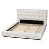 Baxton Studio Braylin Glam and Luxe Teddy-Bear Fabric Queen Size Platform Bed WHI-CFSP0828-White-Queen
