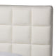 Baxton Studio Braylin Glam and Luxe Teddy-Bear Fabric Queen Size Platform Bed WHI-CFSP0828-White-Queen