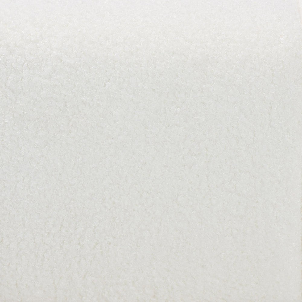 Baxton Studio Braylin Glam and Luxe Teddy-Bear Fabric Queen Size Platform Bed WHI-CFSP0828-White-Queen