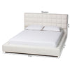 Baxton Studio Braylin Glam and Luxe Teddy-Bear Fabric Queen Size Platform Bed WHI-CFSP0828-White-Queen