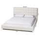 Baxton Studio Braylin Glam and Luxe Teddy-Bear Fabric Queen Size Platform Bed WHI-CFSP0828-White-Queen