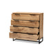Baxton Studio Reid Modern and Contemporary Industrial Oak Finished Wood and Black Metal 4-Drawer Dresser WHI-CH8000-Oak-Black-4DW-Dresser