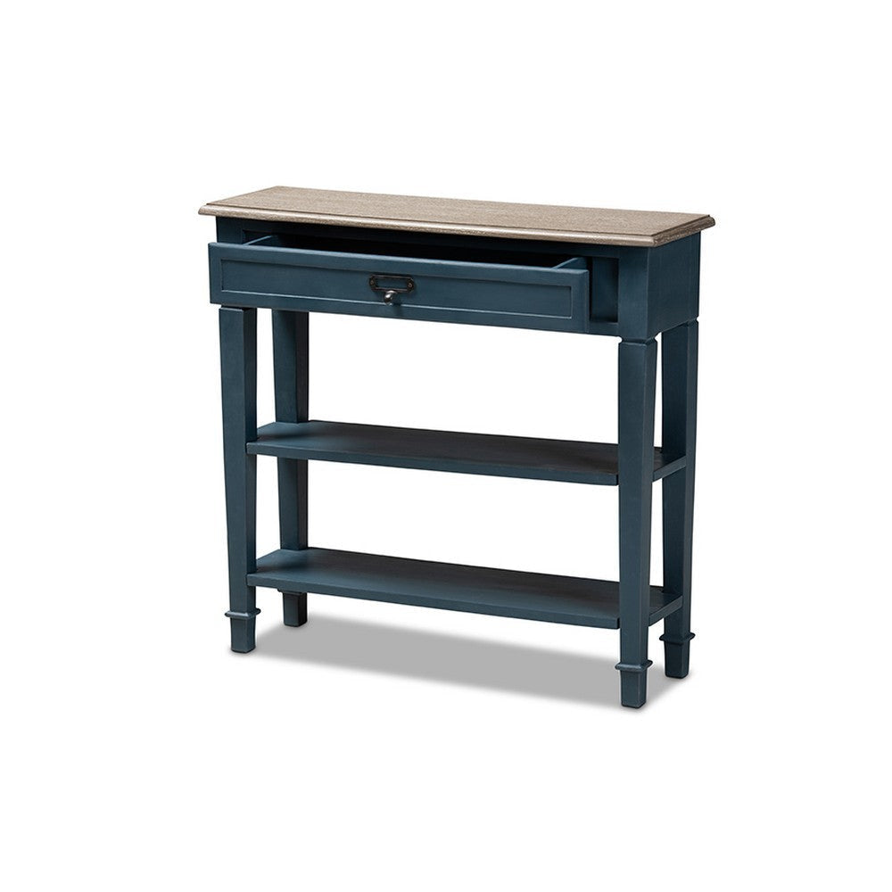 Baxton Studio Dauphine French Provincial Blue Spruce Fiinished Wood Accent Console Table WHI-CHR10VM-M-B-C-Blue-Spruce