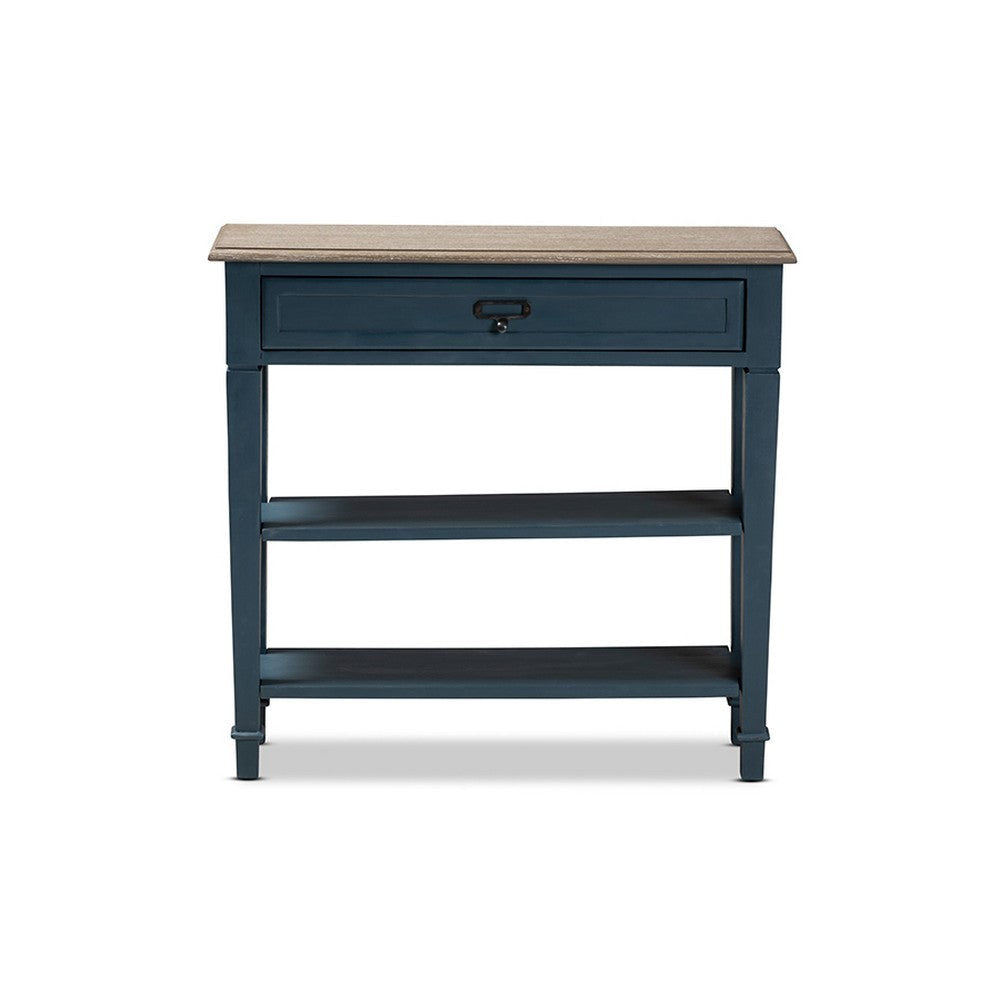 Baxton Studio Dauphine French Provincial Blue Spruce Fiinished Wood Accent Console Table WHI-CHR10VM-M-B-C-Blue-Spruce