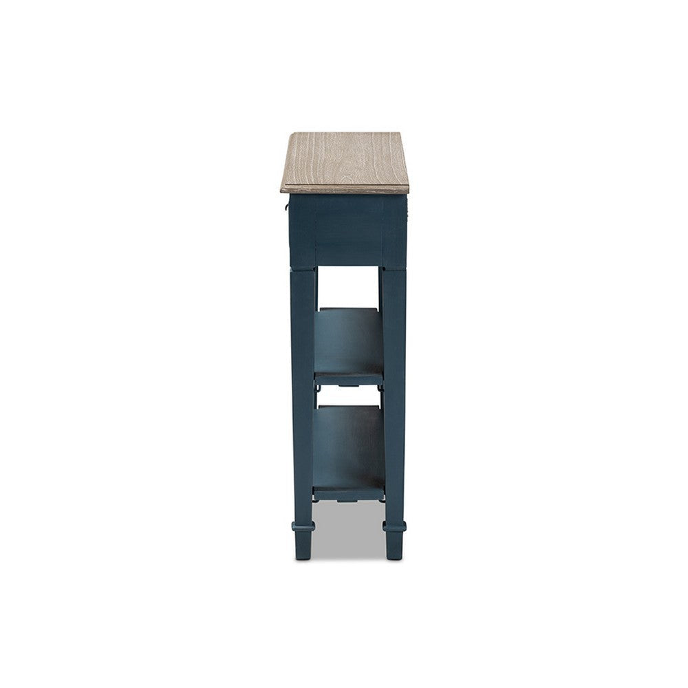 Baxton Studio Dauphine French Provincial Blue Spruce Fiinished Wood Accent Console Table WHI-CHR10VM-M-B-C-Blue-Spruce