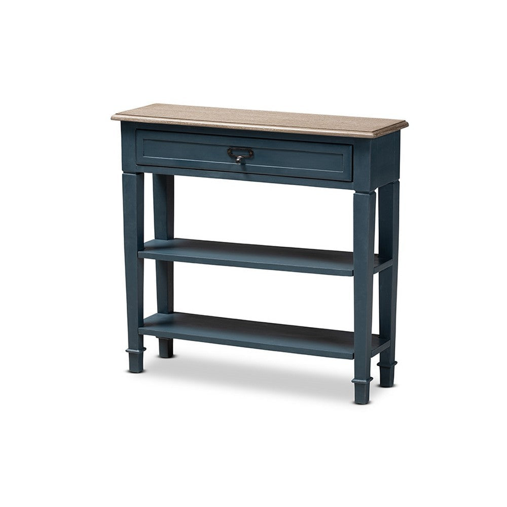 Baxton Studio Dauphine French Provincial Blue Spruce Fiinished Wood Accent Console Table WHI-CHR10VM-M-B-C-Blue-Spruce