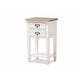 Baxton Studio Dauphine Provincial Style Weathered Oak and White Wash Distressed Finish Wood Nightstand WHI-CHR20VM-M-B-C