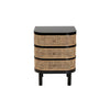 bali & pari Nabila Modern Bohemian Black Bayur Wood and Natural Rattan 3-Drawer End Table Nightstand WHI-CMO4-End-Table