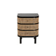 bali & pari Nabila Modern Bohemian Black Bayur Wood and Natural Rattan 3-Drawer End Table Nightstand WHI-CMO4-End-Table