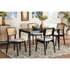 Baxton Studio Dannon Mid-Century Modern Cream Fabric and Black Finished Wood 5-Piece Dining Set