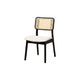 Baxton Studio Dannon Mid-Century Modern Cream Fabric and Black Finished Wood 7-Piece Dining Set WHI-CS001C-Black-Cream-7PC-Dining-Set