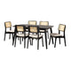 Baxton Studio Dannon Mid-Century Modern Cream Fabric and Black Finished Wood 7-Piece Dining Set WHI-CS001C-Black-Cream-7PC-Dining-Set