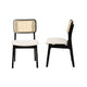 Baxton Studio Dannon Mid-Century Modern Cream Fabric and Black Finished Wood 2-Piece Dining Chair Set WHI-CS001C-Black-Cream-DC-2PK