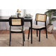 Baxton Studio Dannon Mid-Century Modern Cream Fabric and Black Finished Wood 2-Piece Dining Chair Set WHI-CS001C-Black-Cream-DC-2PK