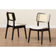 Baxton Studio Dannon Mid-Century Modern Cream Fabric and Black Finished Wood 2-Piece Dining Chair Set