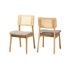 Baxton Studio Dannon Mid-Century Modern Grey Fabric and Ntural Oak Finished Wood 2-Piece Dining Chair Set