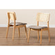 Baxton Studio Dannon Mid-Century Modern Grey Fabric and Ntural Oak Finished Wood 2-Piece Dining Chair Set
